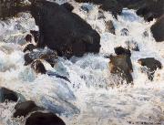 William Stott of Oldham Schwarzer Wasserfall oil